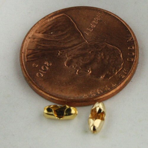 100pcs of Champagne Pinky Gold Plated Ball chain connector for 1.5mm chain - Insert type - BALLCON15