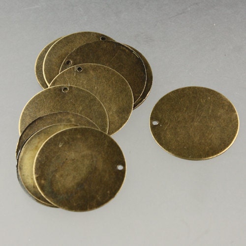 5/10/20/50/100 pcs Antique Brass Finished Coin drop dangle 25mm about 1 inch
