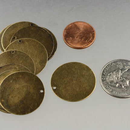 5/10/20/50/100 pcs Antique Brass Finished Coin drop dangle 25mm about 1 inch