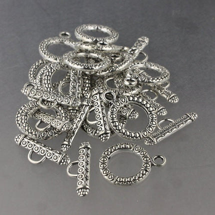 20 sets of Antique Silver Patten Sturdy Toggle Clasps