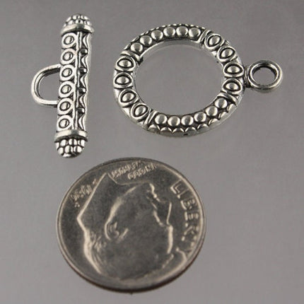 20 sets of Antique Silver Patten Sturdy Toggle Clasps