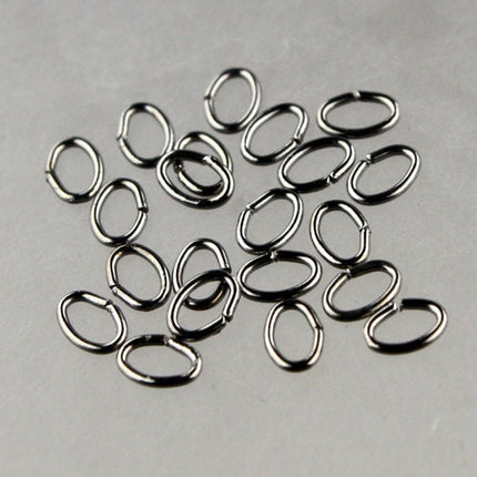 200 pcs OVAL Jump Rings - 7x5mm Gunmetal Oval Jump Rings Jumprings Open 7x5mm 21 Gauge 21G Connector Open Jump Rings - 7x7x5mm
