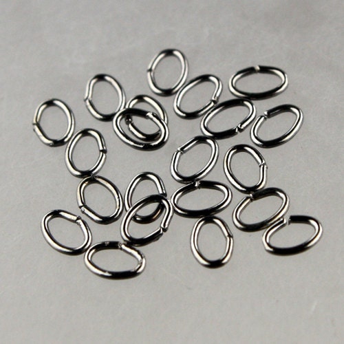 4x3mm OVAL Jump Rings, 200 Gunmetal Oval Jump Rings Jumprings Open 4x3mm 24 Gauge 24G Link Connector 5x4x3mm -