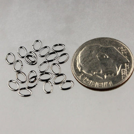 200 pcs OVAL Jump Rings - 7x5mm Gunmetal Oval Jump Rings Jumprings Open 7x5mm 21 Gauge 21G Connector Open Jump Rings - 7x7x5mm