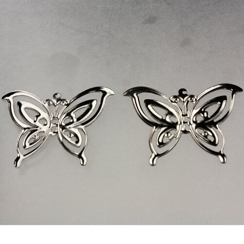20 pcs of Gunmetal finished filigree Butterfly  41X30mm