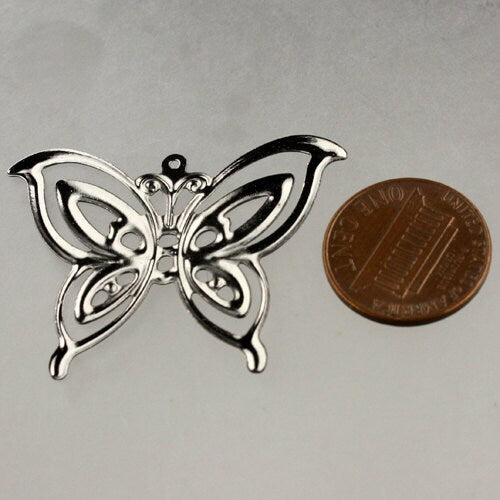 20 pcs of Gunmetal finished filigree Butterfly  41X30mm