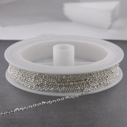 Sample Lot 3 feet of Sterling Silver Plated Chain Bulk Chain - Tiny Satellite Cable BALL Chain - 2.0x1.4mm SOLDERED  - 2014SAT