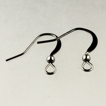300 pcs of Gunmetal Finished  Flat Fish Hook with ball BIG Brass Earwire 22Gauge - 0.65mm wire