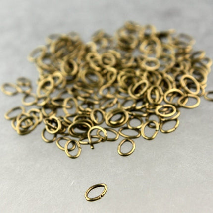4x3mm OVAL Jump Rings, 1000 Antique Brass Jump Rings / Bronze Open 4x3x0.5mm 24 Gauge 24G Link Connector Open Jump Rings 5x4x3mm