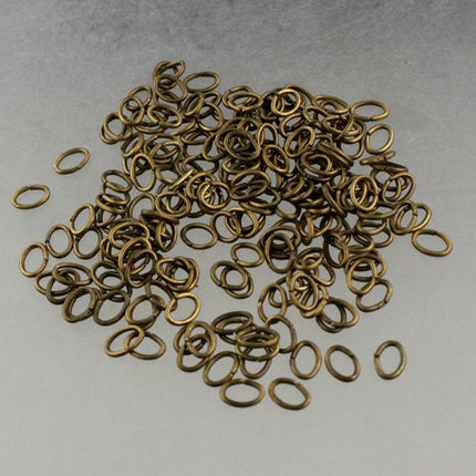 6x4mm Oval Jump Rings, 200 pcs of Antique Copper tiny little oval Jumprings Jump Rings - 6x4mm 21 guage 0.7mm Link Connector 7x6x4mm
