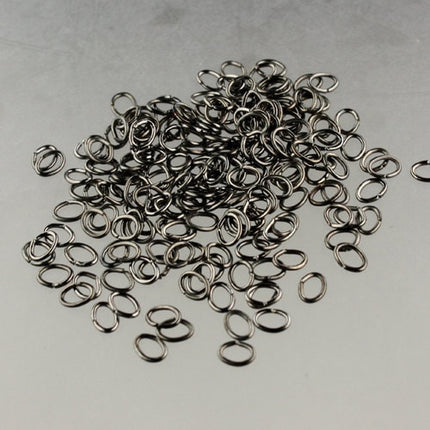 6x4mm OVAL Jump Rings, 200 Gunmetal Oval Jump Rings Jumprings Open 6x4mm 21 Gauge 21G Link Connector Open Jump Rings - 7x6x4mm