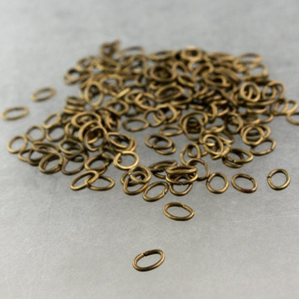 6x4mm OVAL Jump Rings, 200 Antique Brass Jump Rings / Bronze Open 6x4x0.7mm 21 Gauge 21G Link Connector Open 7x6x4mm