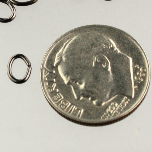 6x4mm OVAL Jump Rings, 200 Gunmetal Oval Jump Rings Jumprings Open 6x4mm 21 Gauge 21G Link Connector Open Jump Rings - 7x6x4mm