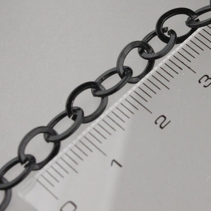 32 ft Black Flat Chain Cable Chain BIG Fashion Chain - 7.8x6.0mm - Unsoldered Link - Bulk Chain Necklace Wholesale - 7860FL