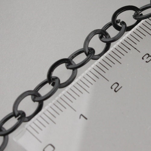 32 ft Black Flat Chain Cable Chain BIG Fashion Chain - 7.8x6.0mm - Unsoldered Link - Bulk Chain Necklace Wholesale - 7860FL