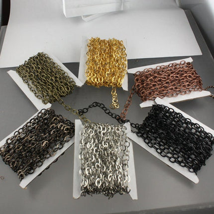 32 ft Antique Copper Flat Chain Cable Chain BIG Fashion Chain - 7.8x6.0mm - Unsoldered - Bulk Chain Necklace Wholesale DIY - 7860FL