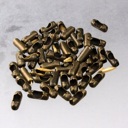 NEW New 50pcs of Antique Brass finished BIG ball chain connector for 3.2mm - Insert Type - 32BALL