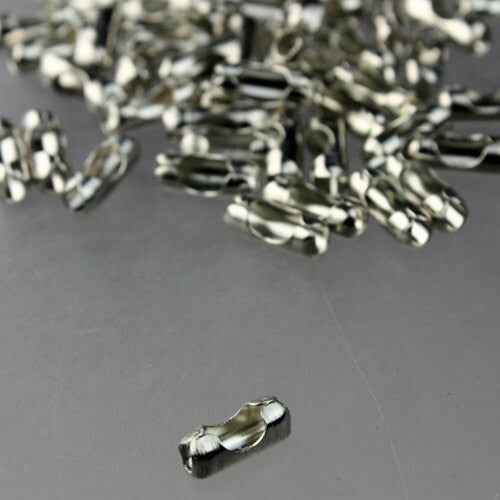 NEW New 50pcs of Rhodium finished BIG ball chain connector for 3.2mm - Insert Type - 32BALL