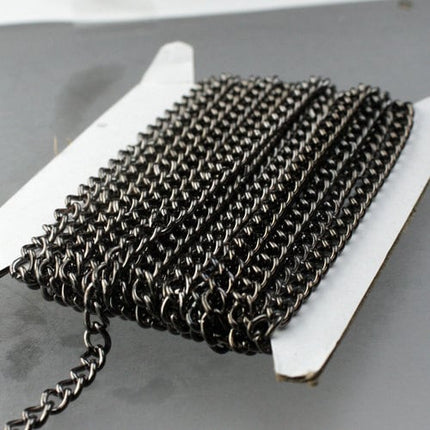 10 feet Gunmetal Curb Chain / BIG Chunky Sturdy Curb Chain - 3.6mm width 1.0mm Wire Unsoldered Link - Bulk Chain Necklace - 36CURB