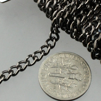 32 feet Gunmetal Curb Chain / BIG Chunky Sturdy Curb Chain - 3.6mm width 1.0mm Wire Unsoldered Link - Bulk Chain Necklace - 36CURB