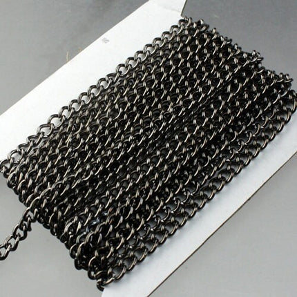 10 feet Gunmetal Curb Chain / BIG Chunky Sturdy Curb Chain - 3.6mm width 1.0mm Wire Unsoldered Link - Bulk Chain Necklace - 36CURB