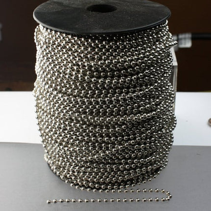 32 ft spool of Rhodium plated BIG ball chain - 3.2mm with 10 connector(Crimp) - 32BALL