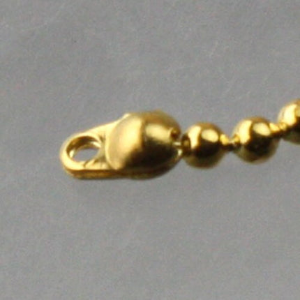 32 Ft. Gold Finished on Brass Faceted Ball Chain - 1.5mm Ball w/ FREE 50pcs Connector Terminal (Crimp) - 15DC