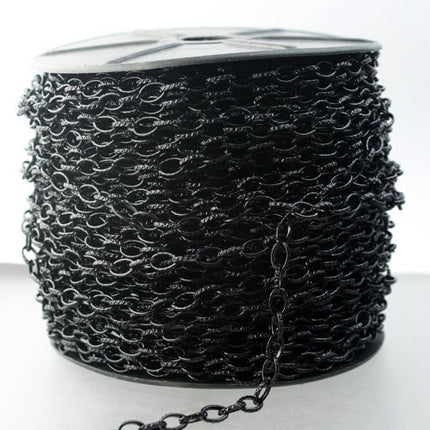 STRONg 19G 32 ft. of Black Finished Texture Drawn Cable Chain - 6.3x3.5mm Unsoldered Link - 6335DR-EX