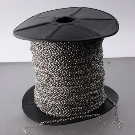 Stainless Steel chain bulk, 3 ft of Surgical Stainless Steel Small Soldered Sturdy cable chain - 1.95mm SOLDERED Link