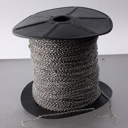 Stainless Steel chain bulk, 30 ft of Surgical Stainless Steel Small Soldered Sturdy cable chain - 1.95mm SOLDERED Link