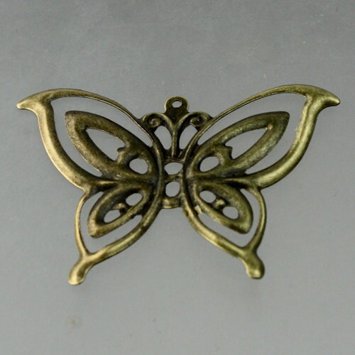20 pcs of Antique Brass finished filigree Butterfly  41X30mm