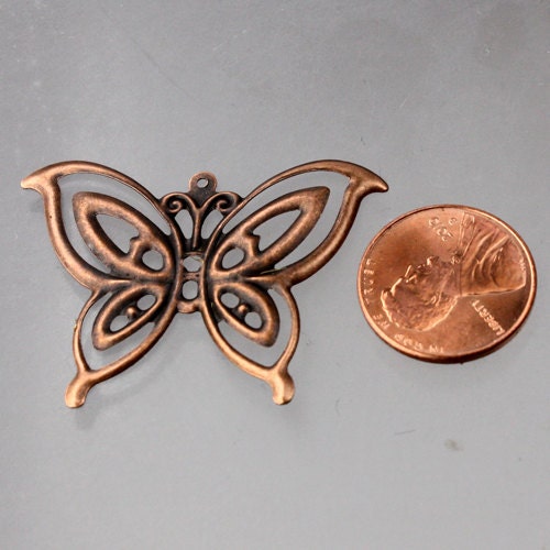 20 pcs of Antique Copper finished filigree Butterfly  41X30mm