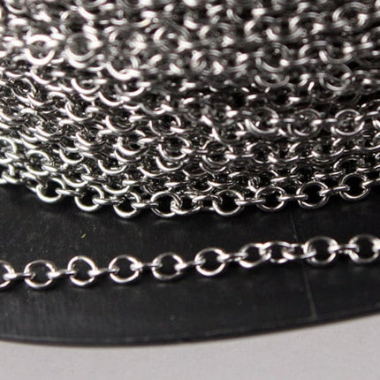 Stainless Steel chain bulk, 30 ft of Surgical Stainless Steel Small Soldered Sturdy cable chain - 1.95mm SOLDERED Link