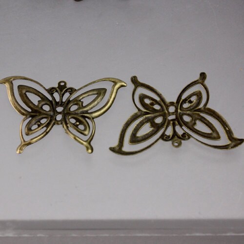 20 pcs of Antique Brass finished filigree Butterfly  41X30mm