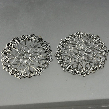 10 pcs of Gunmetal Plated filigree drop 35mm