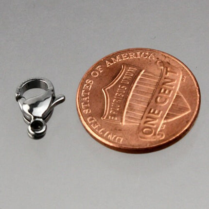 10 STAINLESS Steel Lobster Clasp Parrot Clasp Claw Clasp - 12x7mm - GUNMETAL - STLOB12