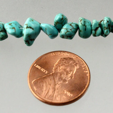16 inches strand of howlite Turquoise  nugget chips irregular beads about 4x6mm