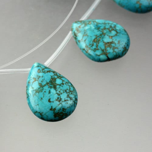 18pcs Howlite Turquoise Teardrop Briolette Drop 15x20mm