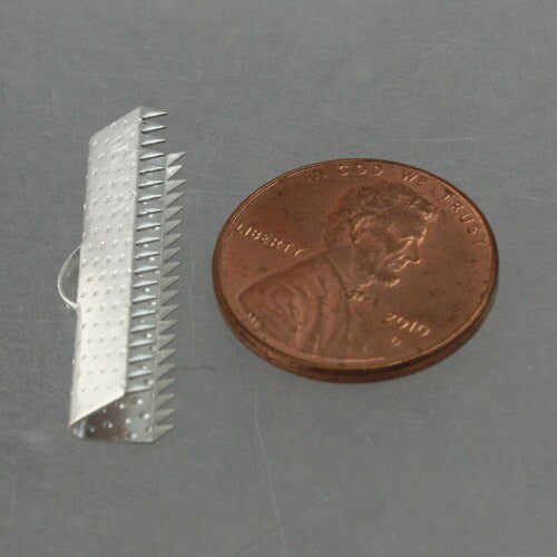 20 pcs Silver Plated 25mm / 1 inch Ribbon Clamps Connectors Clips End for Leather Charm Braid