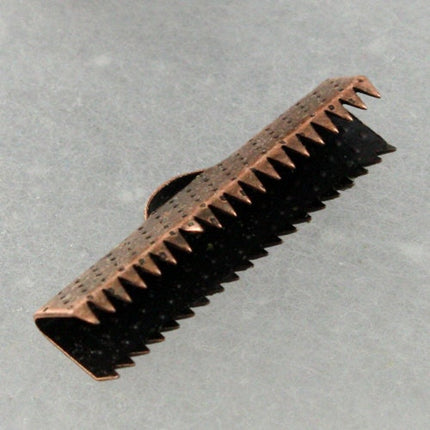 20 pcs Antique Copper Plated 25mm / 1 inch Ribbon Clamps Connectors Clips End for Leather Charm Braid