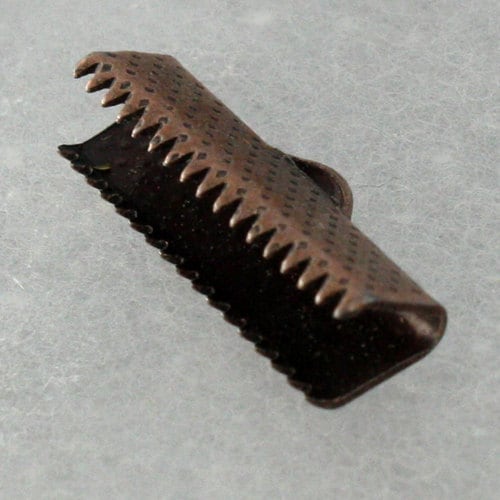 20 pcs Antique Copper Plated 20mm Ribbon Clamps Connectors Clips End for Leather Charm Braid