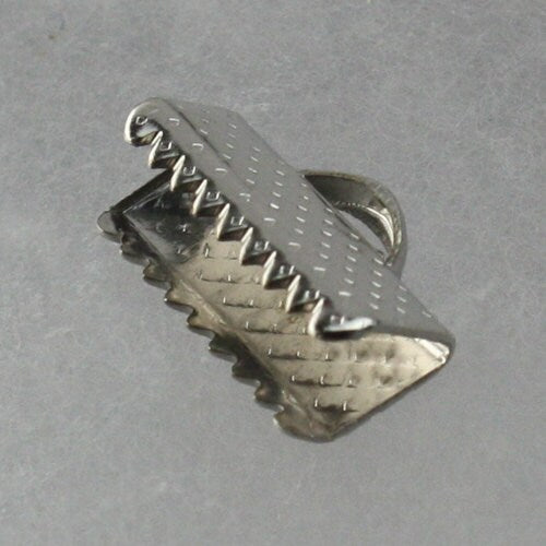 30 pcs Rhodium Plated 13mm - 1/2 inch Ribbon Clamps Connectors Clips End for Leather Charm Braid