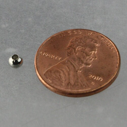 200 pcs of Rhodium Plated Round Spacer Beads - 3.2mm