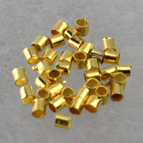 500 pcs Gold plated crimp tube - 1.5x1.5mm