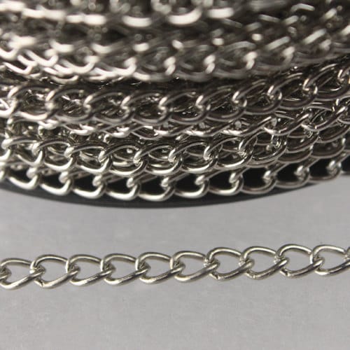 10 feet of Rhodium Plated curb chain Large Big Link Curb Chain - 4.9x3.7mm unsoldered link - 4937CU