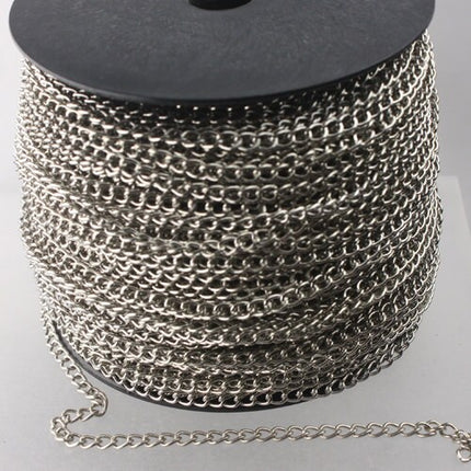 10 feet of Rhodium Plated curb chain Large Big Link Curb Chain - 4.9x3.7mm unsoldered link - 4937CU