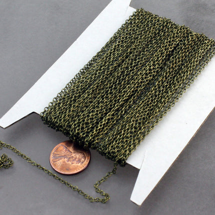 32 ft of Antiqued Brass (Dark) Round Soldered Chain Cable Chain - 2x2.5mm SOLDERED link - Necklace Wholesale 225S