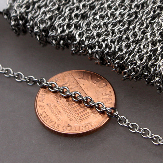 Stainless Steel chain bulk, 300 ft  Stainless Steel Medium Soldered Sturdy cable chain - 2.7x2.4mm SOLDERED Link,Wholesale Lot