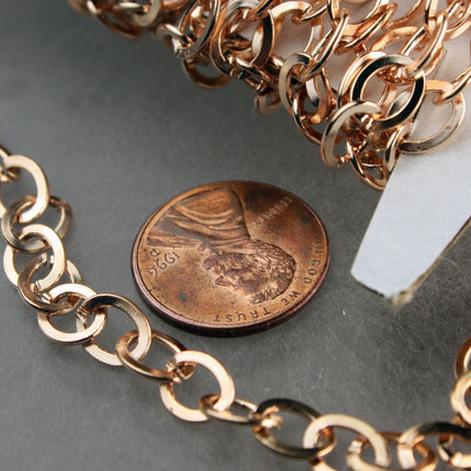 10 ft spool of Copper Plated Flat BIG Fashion Cable Chain 7.8x6.0mm - Unsoldered Link - 7860FL