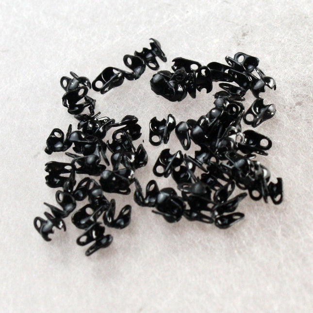 100pcs of Black finished ball chain connector for 2.4mm chain (Crimp type)
